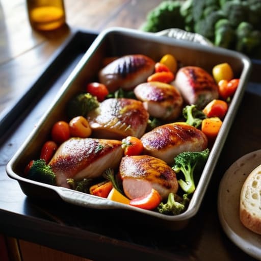 The "Sheet Pan" Savior meal preparation.