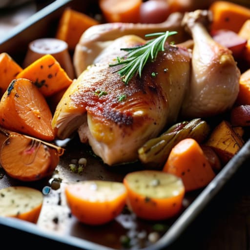 Lemon-Garlic Chicken and Root Veggies meal.