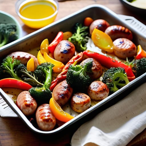 Sheet Pan Sausage and Veggie Medley.