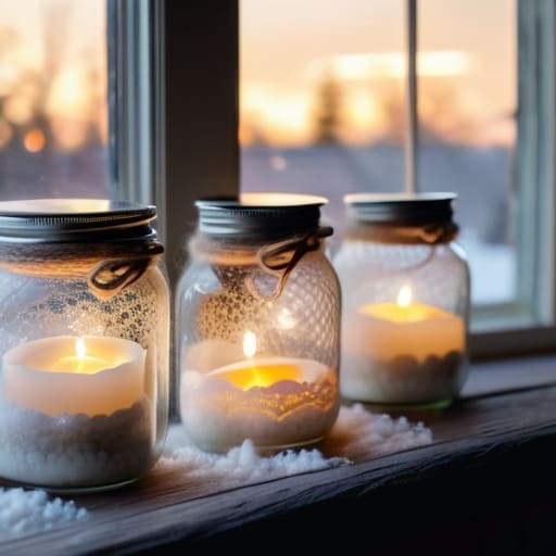 DIY Upcycled Jar Lanterns with twine.