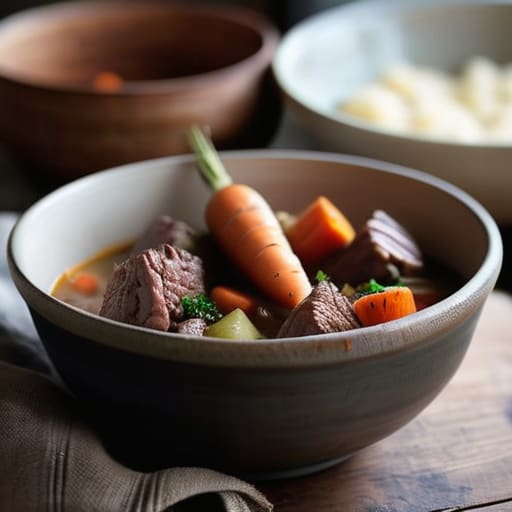 Hearty Zero-Effort Beef Stew in slow cooker.