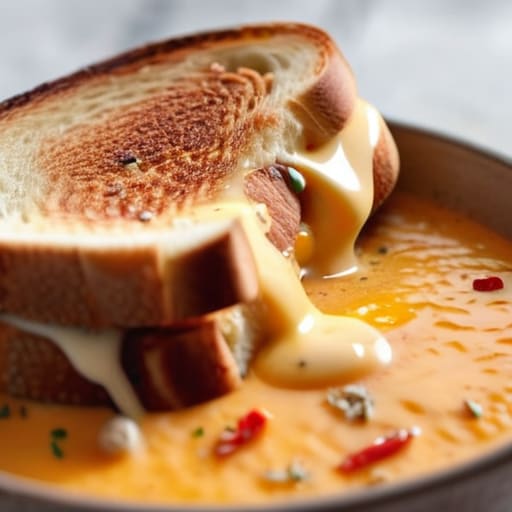 Adult Grilled Cheese and Tomato Soup.