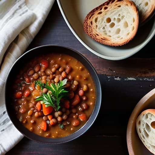 Bowl of Creamy Vegetarian Lentil Soup.