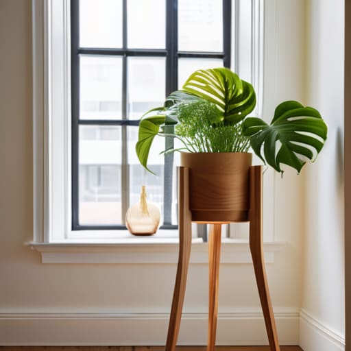 Tiered wooden custom plant stands.