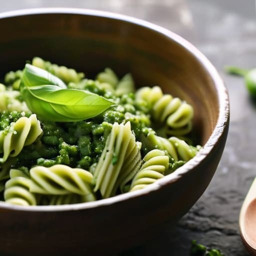 Pesto Pasta with a Protein Punch.