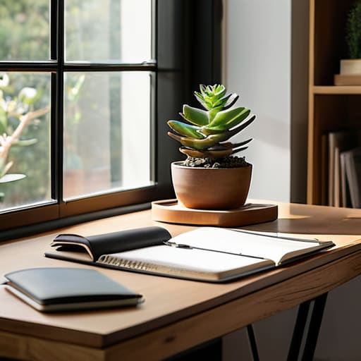 Productive home office setup ideas for work.